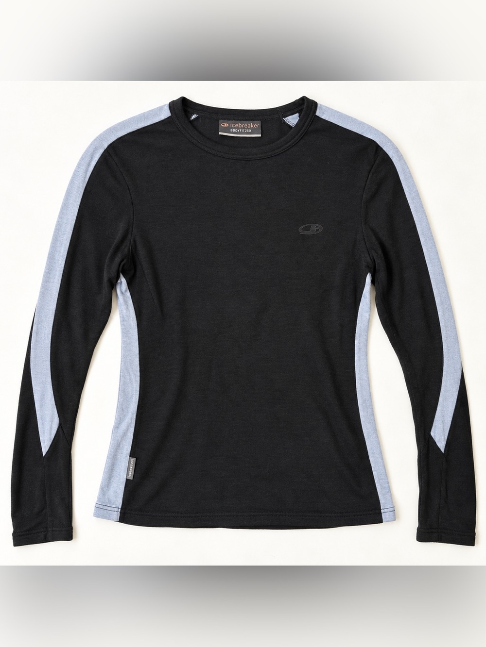 Icebreaker | Bodyfit 260 Merino Wool Long Sleeve Base Layer Tee | XS Black Gray